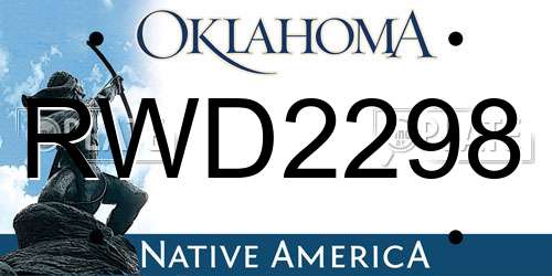 RWD2298 Oklahoma License Plate