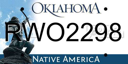 RWO2298 Oklahoma License Plate