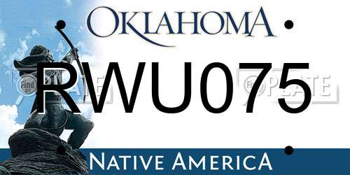 RWU075 Oklahoma License Plate