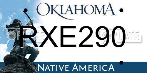 RXE290 Oklahoma License Plate