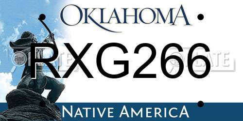 RXG266 Oklahoma License Plate