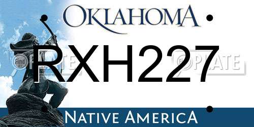 RXH227 Oklahoma License Plate