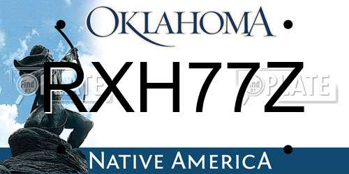 RXH77Z Oklahoma License Plate