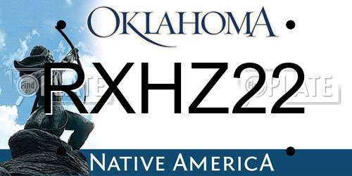 RXHZ22 Oklahoma License Plate