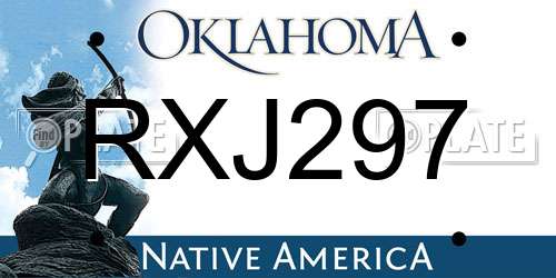 RXJ297 Oklahoma License Plate