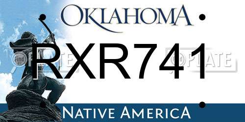 RXR741 Oklahoma License Plate
