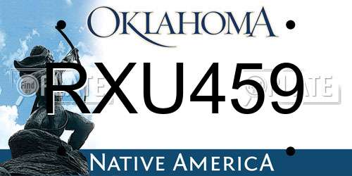 RXU459 Oklahoma License Plate