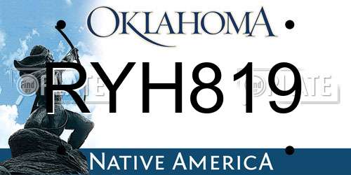 RYH819 Oklahoma License Plate