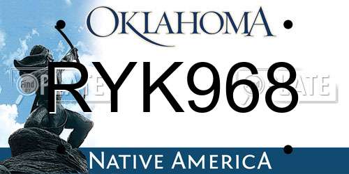 RYK968 Oklahoma License Plate