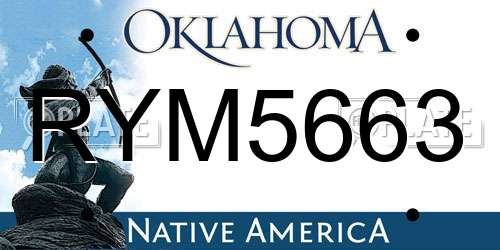 RYM5663 Oklahoma License Plate
