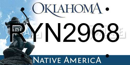 RYN2968 Oklahoma License Plate