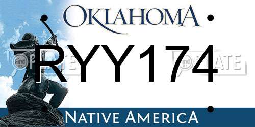 RYY174 Oklahoma License Plate