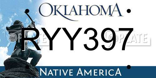 RYY397 Oklahoma License Plate