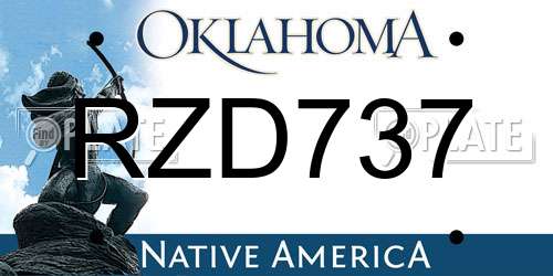 RZD737 Oklahoma License Plate