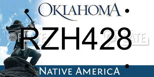RZH428 Oklahoma License Plate