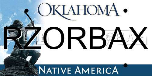 RZORBAX Oklahoma License Plate