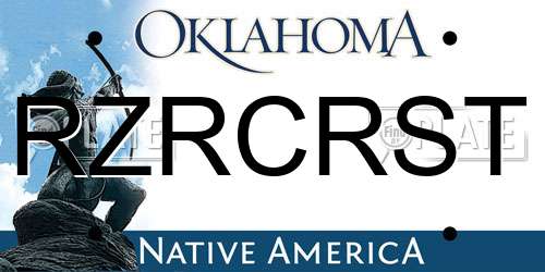 RZRCRST Oklahoma License Plate