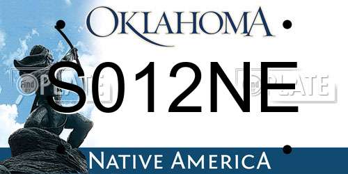 S012NE Oklahoma License Plate