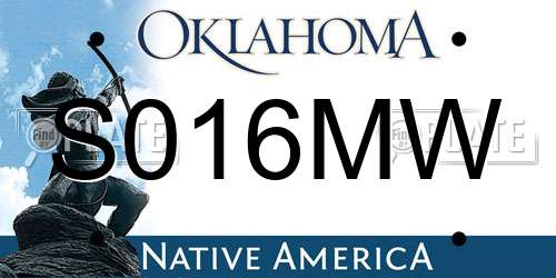 S016MW Oklahoma License Plate