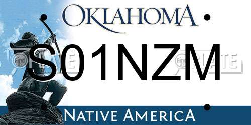 S01NZM Oklahoma License Plate