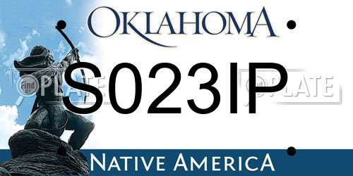 S023IP Oklahoma License Plate