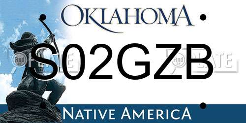 S02GZB Oklahoma License Plate