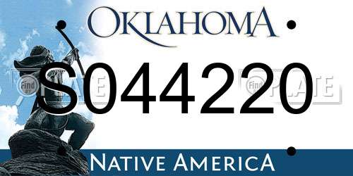 S044220 Oklahoma License Plate