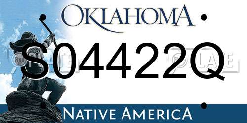 S04422Q Oklahoma License Plate