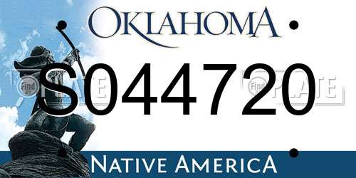 S044720 Oklahoma License Plate