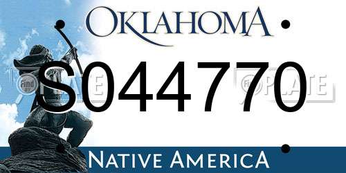 S044770 Oklahoma License Plate