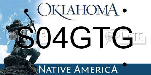 S04GTG Oklahoma License Plate