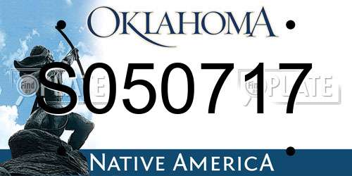 S050717 Oklahoma License Plate