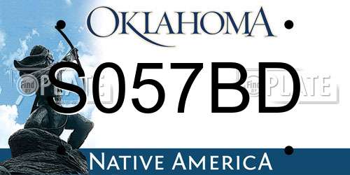 S057BD Oklahoma License Plate