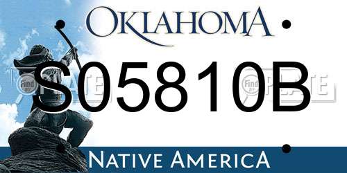 S05810B Oklahoma License Plate
