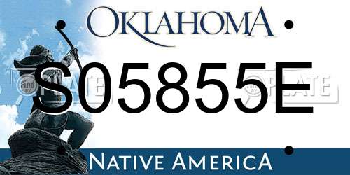 S05855E Oklahoma License Plate