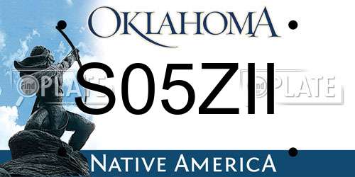S05ZII Oklahoma License Plate