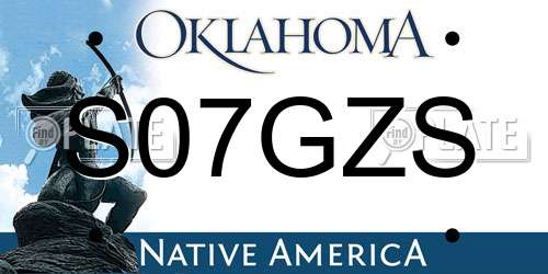 S07GZS Oklahoma License Plate