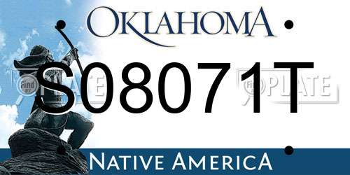 S08071T Oklahoma License Plate