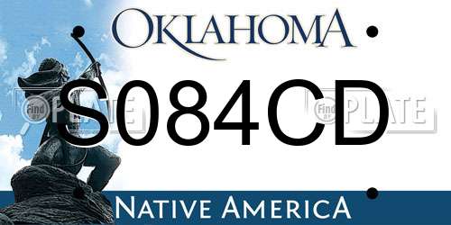 S084CD Oklahoma License Plate