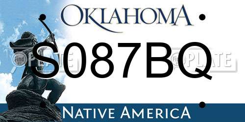 S087BQ Oklahoma License Plate