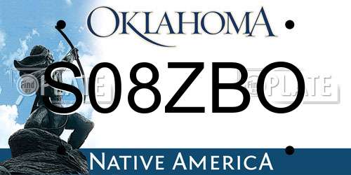 S08ZBO Oklahoma License Plate