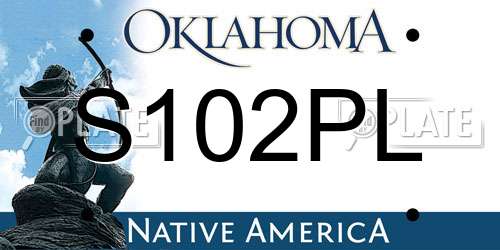 S102PL Oklahoma License Plate