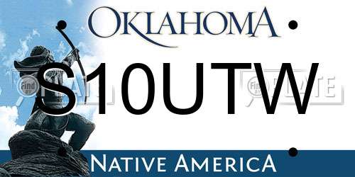 S10UTW Oklahoma License Plate