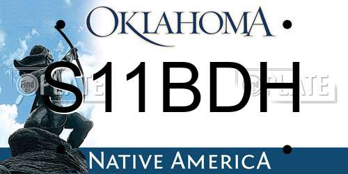 S11BDH Oklahoma License Plate