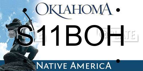 S11BOH Oklahoma License Plate