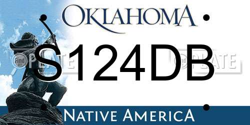 S124DB Oklahoma License Plate