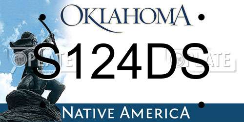 S124DS Oklahoma License Plate