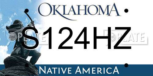 S124HZ Oklahoma License Plate