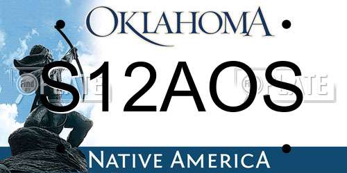 S12AOS Oklahoma License Plate