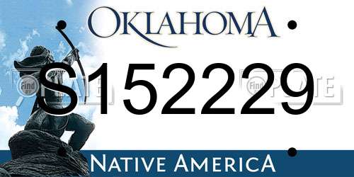 S152229 Oklahoma License Plate